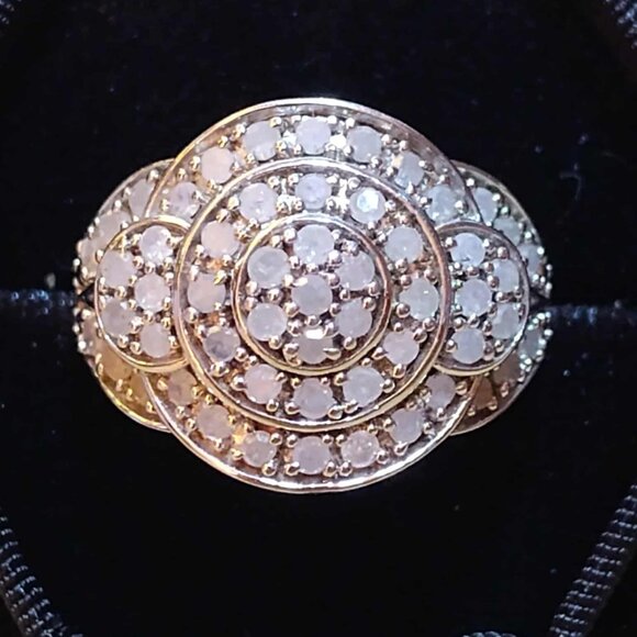 1.00ctw Round White DIAMOND Rhodium over STERLING SILVER RING - Size :7 - Picture 2 of 16